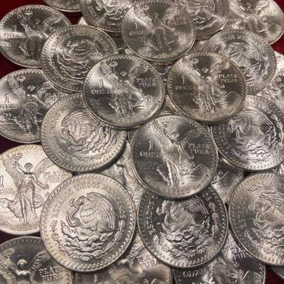 78 early 80s BU Mexico 1 oz silver libtard coins