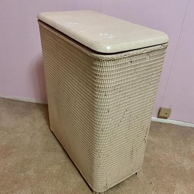 Vintage Wood-Topped Clothes Hamper