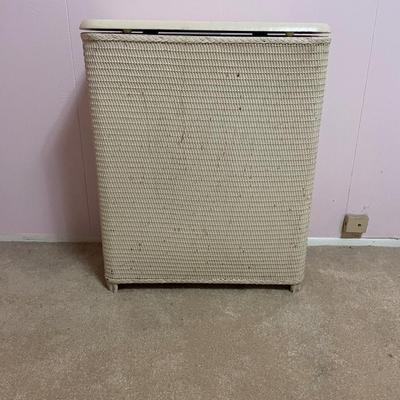 Vintage Wood-Topped Clothes Hamper