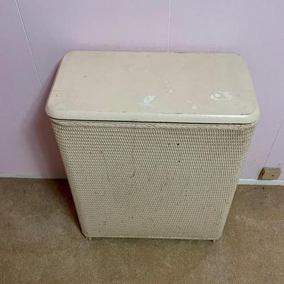 Vintage Wood-Topped Clothes Hamper