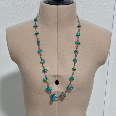 Vintage Native American Turquoise and Bead Necklace