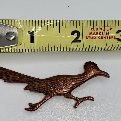 Vintage Native American Copper Roadrunner Pin/Brooch