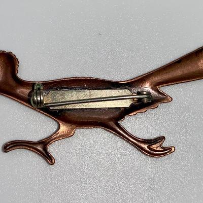 Vintage Native American Copper Roadrunner Pin/Brooch