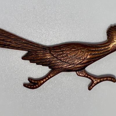 Vintage Native American Copper Roadrunner Pin/Brooch