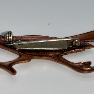 Vintage Native American Copper Roadrunner Pin/Brooch