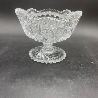 Pedestal-Style Crystal Candy Dish Bowl