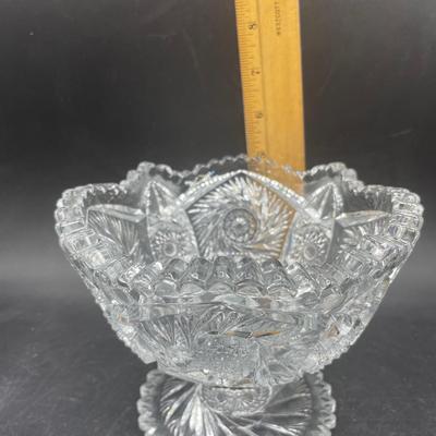 Pedestal-Style Crystal Candy Dish Bowl