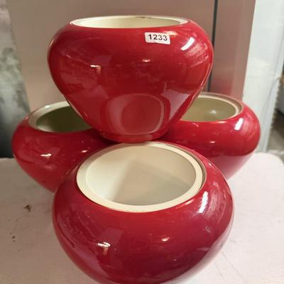 Set of 4-Hall China Co for Kraft-ginger pots