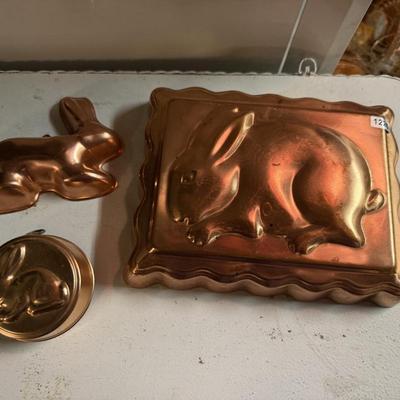 Rabbits copper cake pans