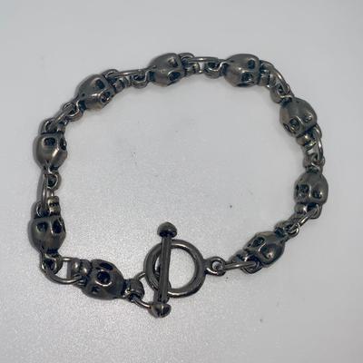 8” Biker Skull Bracelet