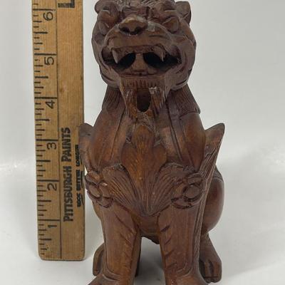 Carved Wooden Foo Dog