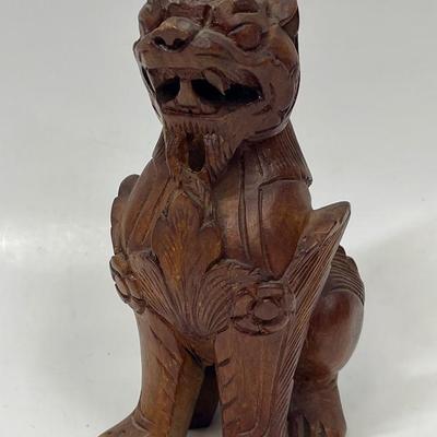 Carved Wooden Foo Dog