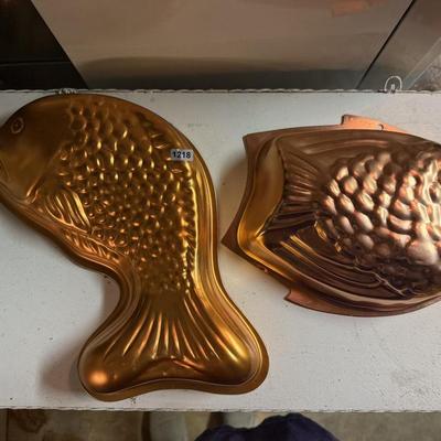 Fish copper cake pans