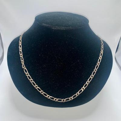 22” Figaro Sterling Silver Necklace