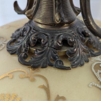 Ornate Glass & Brass Table Lamp
