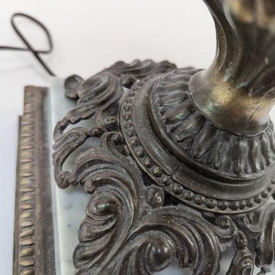 Ornate Glass & Brass Table Lamp