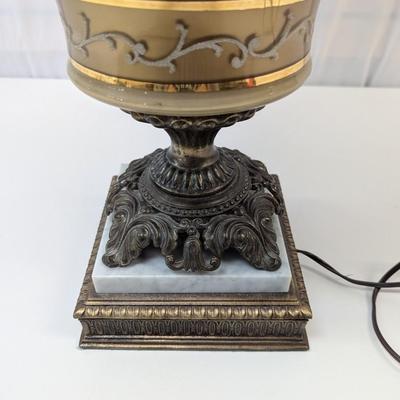 Ornate Glass & Brass Table Lamp