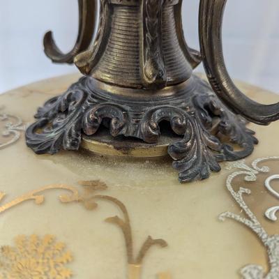 Ornate Glass & Brass Table Lamp