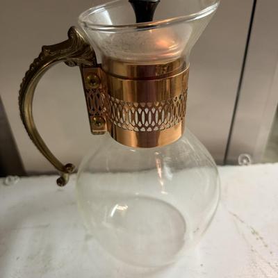 MCM Corning copper glass carafe
