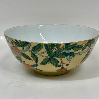 Painted Bowl with oranges or peaches.- good fortune and longevity