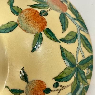 Painted Bowl with oranges or peaches.- good fortune and longevity