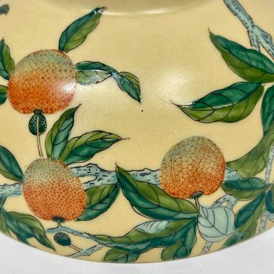 Painted Bowl with oranges or peaches.- good fortune and longevity