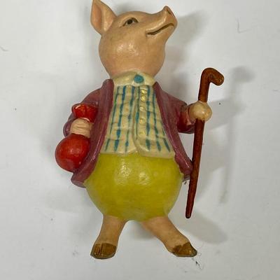 Pig Lot - Framed pint, Framed Cross-stitch, wood puzzle, glass figurines. ceramic figurines etc