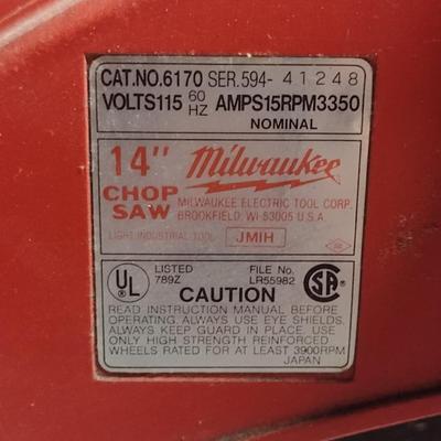 Milwaukee 14" Chop Saw- In Working Condition