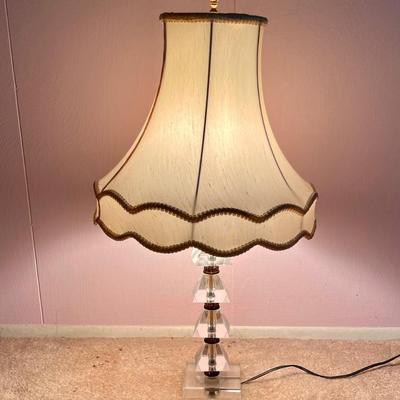 Vintage Acryllic Base Lamp with Shade