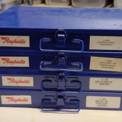 Raybestos Metal Storage Boxes with Contents (Choice C)