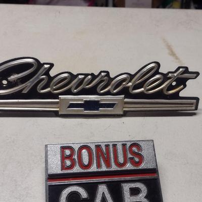 Pair of Vintage Chevrolet Emblems