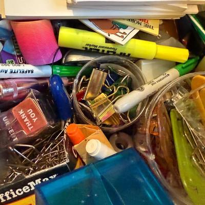Cooler full of office supplies