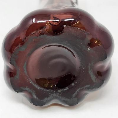 10" Plum/Amethyst Swung Glass Vase