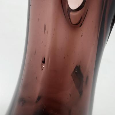 10" Plum/Amethyst Swung Glass Vase