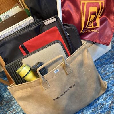 Bag, flashlights and paper