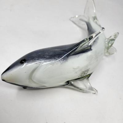 HD Designs 9" Art Glass Shark Sculpture