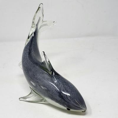 HD Designs 9" Art Glass Shark Sculpture