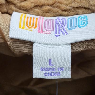 LuLaRoe Sherpa Fleece Button Down Jacket Size L