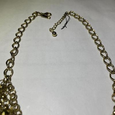 Vintage INC Fashion Rhinestone Gold-tone Necklace 18-20" Adjustable in New Never Worn Condition.