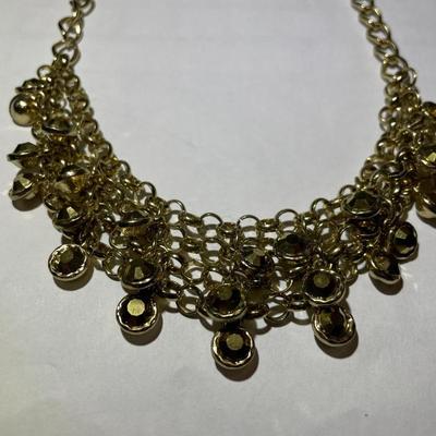 Vintage INC Fashion Rhinestone Gold-tone Necklace 18-20" Adjustable in New Never Worn Condition.