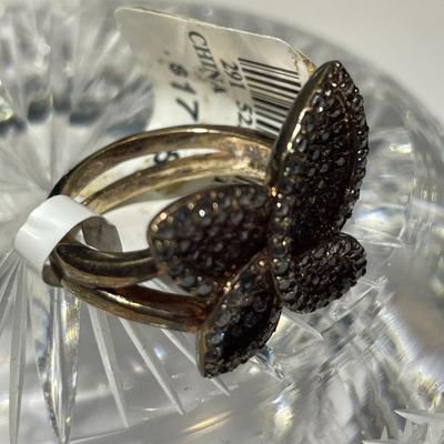 Dainty 14K Gold over Brass Butterfly CZ Fashion Ring Size 5.75 in New Never Worn Condition.