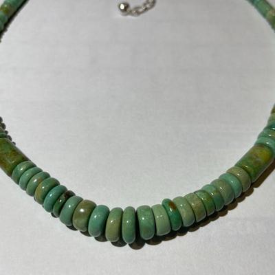Jay King (DTR) Sterling Silver New Never Used Fashion Turquoise Beads 18"-20" Adjustable Necklace Preowned from an Estate....