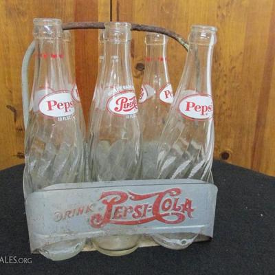 Vintage Pepsi Bottles and Carrier