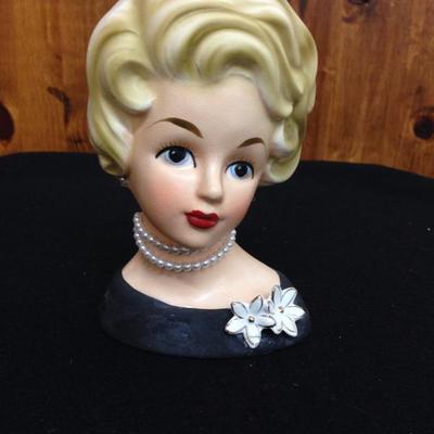 Vintage Head Vase Blonde Lady