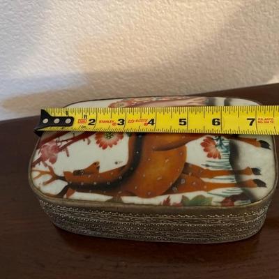 Lot 43 - Large Silver Box with Antique Chinese Porcelain Top