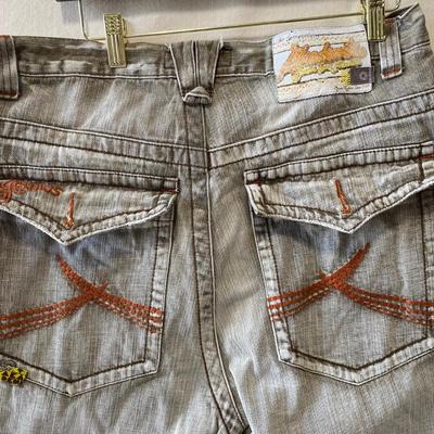Akademiks jeans - size 34. Tan with orange