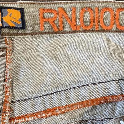 Akademiks jeans - size 34. Tan with orange