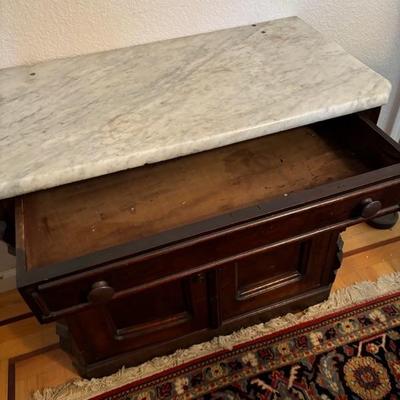Lot 50 - Small Marble Top Cabinet