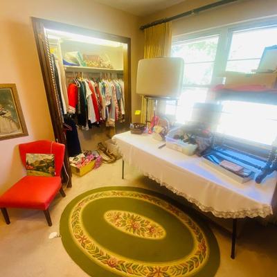 Lot 17: Vintage Clothing, Rug, Chair & More (Front Room & Closet)