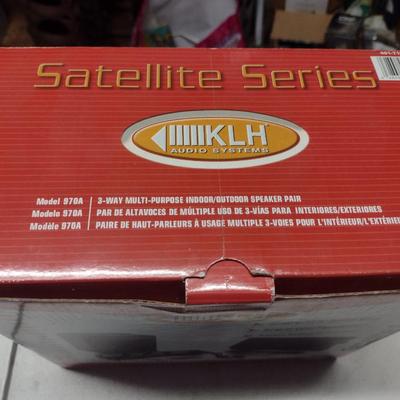 KLH Indoor/Outdoor Satellite Series Speaker System- Model 970A- New In Box